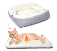 2 en 1 Pour Chat Lit pour Chat Chien Lavable Panier pour Chat animaux | 70x60cm coussin pour chat pliable doux et désodorisant - idéal pour chats, petits chiens, lapins et autres petits animaux