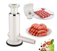 2 en 1 Poussoir a Saucisse Manuel, Petit Poussoir Saucisse, Poussoir à Saucisses Manuel, avec 1 Entonnoir Saucisse et Entonnoir à Boulettes de Viande, faire des Saucisses et des Boulettes de Viande