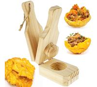 2 en 1 Presse-Plantains Réutilisable de, Presse à Bananes En Bois avec Lanière Suspendue, 16*6*6cm, Presse à Bananes Plantain en Bois, Presse-Purée pour Bananes Frites pour la Maison et la Cuisine