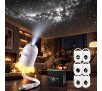 2-en-1 Projecteur Ciel Etoile avec 6 Disques | Usb Plug-And-Play Galaxy Projector Orientable À 360° Avec 6 Disques