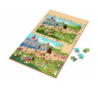 2 en 1 puzzle magnétique - jeu de recherche discovery - chevaliers multicolore TU