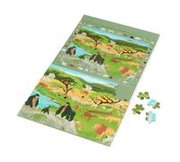 2 en 1 puzzle magnétique - jeu de recherche discovery - savane multicolor TU