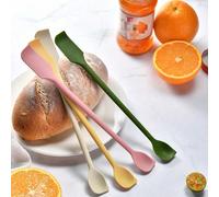 2-en-1 Racloir à beurre/Cuillère à confiture multifonctionnel en silicone, design à double tête, peut nettoyer les pots de beurre de cacahuète, ustensile de cuisine, convient pour la crème, la cuisson