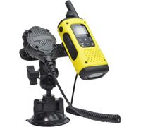 2 en 1 Radio Portable et Microphone Haut-Parleur Support à Ventouse Compatible avec Motorola Sepura Midland, Tout Talkie-walkie et Microphone avec Clip Dorsal