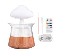 2 en 1 Rain Cloud Humidificateur d' air Diffuseur d'huile de Veilleuse 7 Couleurs Diffuseur d'huiles Essentielles pour Maison, Bureau, Chambre, la Relaxation (B)
