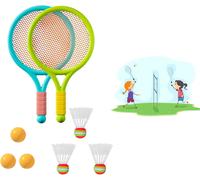 2 En 1 Raquette De Tennis Et Badminton Pour Enfants,Raquette Tennis Enfant,Badmintons Enfant,Comprenant 3 Balles En Mousse,3 Badminton Pour Enfants Jeu De Sport Intérieur/Extérieur