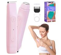 2 en 1 Rasoir Electrique Femme Tondeuse Femme Intime Epilateur électrique Femme Sans Douleur Tondeuse Bikini USB Rechargeable étanche pour Maillot Aisselles Jambes Bras Corps Bikini Visage (Rosa)