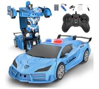 2 en 1 RC Transformateurs Jouet 118 Voiture Robot Transformable Tlcommande 24GHz avec Lumire LED et Drive VEHICULE RADIOCOMMANDE