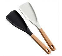 2-en-1 Spatule Cuillère Silicone - Maryse Cuisine Multifonction, Manche Bois Ergonomique Résistant Chaleur - Antiadhésif pour Mélanger, Servir et Racler(2 couleurs)