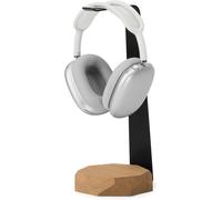 2-En-1 Support De Casque En Bois Avec Chargeur Sans Fil - Bois Massif - Base En Acier Inoxydable - Porte Casque Fabriqué À La Main - Chargement Sans Fil Compatible Qi - Chêne[X1487]