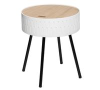 Atmosphera Table d'appoint coffre Shiro blanc D39 cm