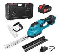 2 en 1 Taille-Haies Électrique sans Fil 21V,Cisaille de Jardin/Taille-Haie,avec 2 Lames(Longueur Lame:36cm-Arbustes/Largeur:18cm-Herbe) pour Coupe,Elagage Jardin,Pelouse,Arbustes (1 Batterie)