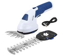 2 en 1 Taille-Haies sans Fil, 7.4V Taille Haie Electrique avec 2000mAh Batterie et Chargeur, Lame Longue 17,5cm / Lame Courte 10,5cm, pour Jardin, Pelouse, Arbustes,Gazon
