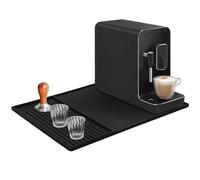 2-en-1 Tapis Machine a Cafe, Tapis Principal 40 X 60 cm + Tapis D'égouttage 19 X 40 cm, Tapis Egouttoir Vaisselle, Tapis a Cafe en Silicone pour Plans de Travail de Cuisine, Éviers et Bars à Café