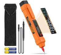 2 en 1 Testeur de Tension Multimètre Numérique TRMS 6000 Détecteur de Tension sans Contact NCV avec Écran LCD pour Tension AC/DC Résistance Diode Continuité Capacité Fréquence-Coque Orange