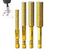2 en 1 tige hexagonale Brazing Drive Driling Specialized Hole Trawer, Diamonds Cores Drill Bits, 6/8/10/12mm Hole Saw Kit, Bit de forage d'ouvre-tige hexagonal pour carreaux, métal