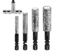2 en 1 tige hexagonale Brazing Drive Driling Specialized Hole Trawer, Diamonds Cores Drill Bits, 6/8/10/12mm Hole Saw Kit, Bit de forage d'ouvre-tige hexagonal pour carreaux, métal