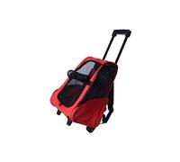 PawHut 2 en 1 Trolley Chariot Sac a Dos Sac de Transport a roulettes pour Chien Chat