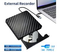 2 en 1 USB 3.0 Type C externe DVD RW ROM lecteur CD graveur lecteurs optiques pour ordinateur Portable ordinateur de bureau graveur DVD Portable noir