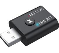 2-en-1 USB Bluetooth Audio Sender Smart Receiver Plug and Play pour TV PC Casque noir