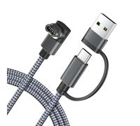 2-en-1 USB C Cable de Charge pour Montre Garmi, 1M cordon d'alimentation USB avec Type-C pour Garmin D2 Charlie/Delta/Quatix 5/8/5 Sapphire/Vivoactive 3/3 Music/Vivosport/EPIX 2/Venu X1/2 Plus/Endur