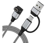 2-en-1 USB C Cable de Charge pour Montre Garmin 1.2M,1 Pièces,Chargeur Cordon pour Garmin Fenix 8 E 7 7X 7S Sapphire Solar,Forerunner 970 965 955 570 265 255 165 55 45,Vivoactive 6 5 4 (Gris, 0.3m)