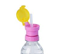 2-en-1 Water Bottle Straw Cap | Twist-On Leak-Preuve Universal Bottle Lid With Built-in Straw Child Anti-Choke Drinking Spout Portable PP Silicone B́ottle Top Adapter For Juice Soda Milk Travel