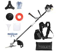 2-en-1 Weed Eater & Brush Cutter Thermique 52cc, Gas Weed Eater 2 Temps à Arbre Droit, débroussailleuse avec tête à Fil, Lame de Coupe et Harnais pour Jardin et pelouse