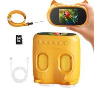 2 EN1 Microscope Numérique pour Enfants et Jumelles Enfant, Microscope Numérique 1000X avec Écran IPS 2″ et 8 LED, Portable Télescope Rechargeable avec Carte SD 64G Cadeau pour Enfants