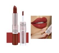 2 en1 Rouge à Lèvres Liquide Mat Tenue Waterproof Liquid Lipstick Matte Pour Les Lèvres Longue Durée Pour Femmes Filles (052Red)