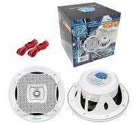 2 enceintes LANZAR AQ6CXW 2 voies blanches 200 watts rms 400 watts max 19,5 cm 6,5" camping-car mer piscine bateau restaurant étanche, la paire