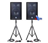 2 enceintes passives 600W 30cm + PIEDS - CÂBLES+clé USB 32Go