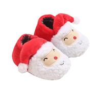 2 Enfants 0 1 an Vieux Bébé Hiver Père Noël Tissu Semelle Souple Intérieur Chaussures Décontractées Garçon 92, rouge, 19 EU