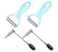 2 Enrouleurs De Fleurs En Spirale En Acier Inoxydable, 2 Couteaux D'Office, Coupe-Spirale De Pommes De Terre, Grattoir À Pommes, Outils De Cuisine Multifonctionnels.