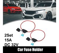 2 Ensemble 14 Gauge Voiture Lame Style En Ligne Fusible Support avec 15A Fusible