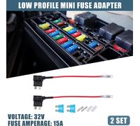 2 Ensemble 32V Standard Fusible Adaptateur Trousse avec 15A Lame Style Fusible