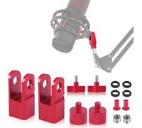 2 Ensemble Adaptateurs de Montage de Microphone en Métal,pour Support de Microphone Hyperx Quadcast & Bras de Flèche avec Adaptateur de Vis 3/8"" ou 1/4"" Accessoire de Remplacement (Rouge)