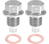 2 Ensemble Bouchon Vidange M12x1.5 Carter d'Huile Moteur Vis Aluminium Argenté avec Rondelle