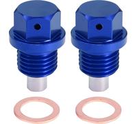 2 Ensemble Bouchon Vidange M14x1.5 Carter d'Huile Moteur Vis Aluminium Bleu avec Rondelle
