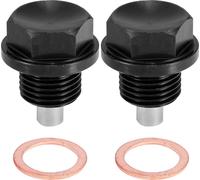 2 Ensemble Bouchon Vidange M16x1.5 Carter d'Huile Moteur Vis Aluminium Noir avec Rondelle