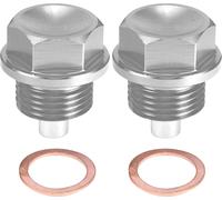 2 Ensemble Bouchon Vidange M18x1.5 Carter d'Huile Moteur Vis Aluminium Argenté avec Rondelle