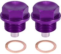 2 Ensemble Bouchon Vidange M18x1.5 Carter d'Huile Moteur Vis Aluminium Violet avec Rondelle