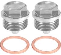 2 Ensemble Bouchon Vidange M24x1.5 Carter d'Huile Moteur Vis Aluminium Argenté avec Rondelle