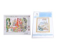 2 Ensemble Bricolage À La Main Point De Croix Ensemble Broderie Ensemble Décor À La Maison, 1 Set 11ct Impression Phare 38x51cm Et 1 Set 14ct Fenêtre Outsi