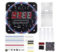 2 Ensemble d ' horloge LED à 4 chiffres avec contrôle de la lumière, sauvegarde de la mémoire et boîtier de batterie pour les projets scientifiques et l ' horloge alimentée par batterie à usage