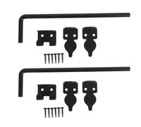 2 ensemble de loquets de porte en acier au carbone de 12 pouces, verrouillage à double barre pour portes métalliques et en bois, avec vis auto-taraudeuses