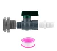 2. Ensemble de robinet en PVC pour fûts d'eau de pluie comprend des raccords de tuyau de valve et une bande d'étanchéité, ensemble de connecteurs d'irrigation de jardin