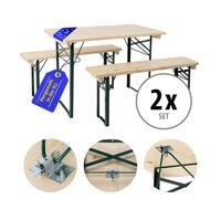 2 Ensemble Table et Banc Brasserie Pliant Salon Jardin Bois Balcon Fabrique UE