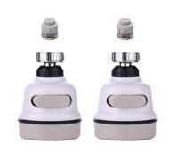 2 Ensembles Aérateur de Robinet Blanc Anti-éclaboussures | Silicone, ABS et Acier Inoxydable, Jet Mousse et Spray, Installation Facile, Usage Évier et Lavage