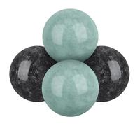 2 Ensembles Balles de Massage Roulantes Drone Ball en Marbre | Boules de Roulage à Main, Style Chinois Traditionnel, Noir et Vert, pour Doigts et Détente